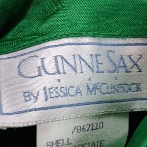 Gunne Sax Vibrant Green Strapless Evening/prom Gown